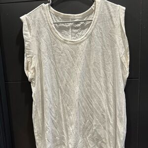 Women's White Sleeveless Top